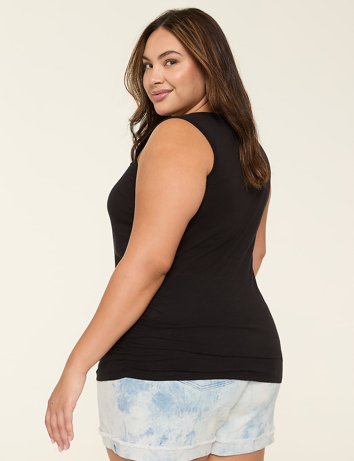 Scoop-Neck Side-Ruched Tank Product Image 2