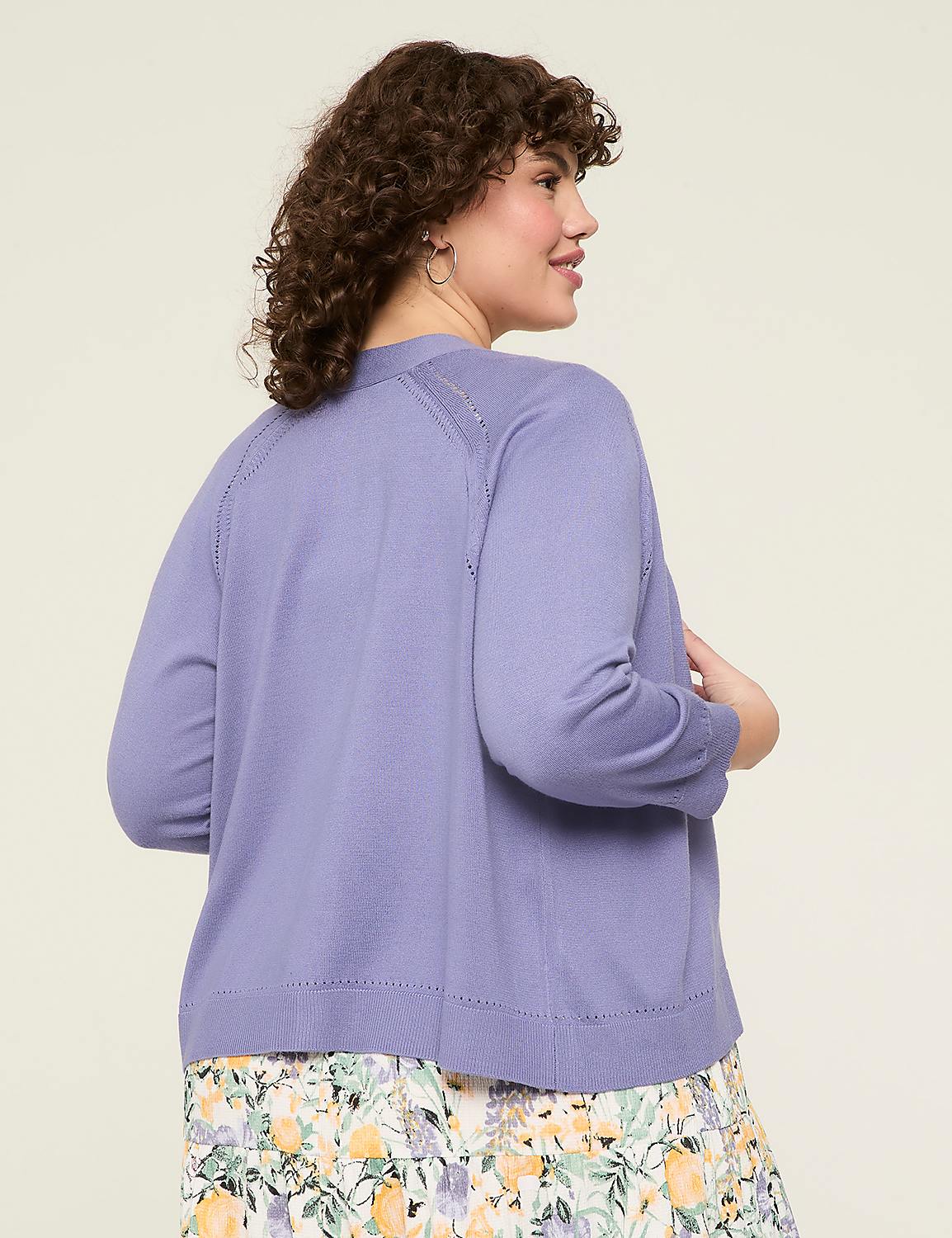 3/4-Sleeve Open-Front Shrug Product Image 2