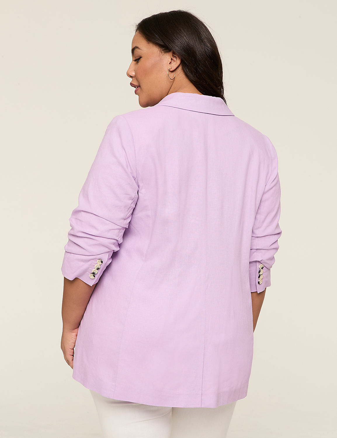 Linen 3/4-Sleeve Jacket Product Image 2