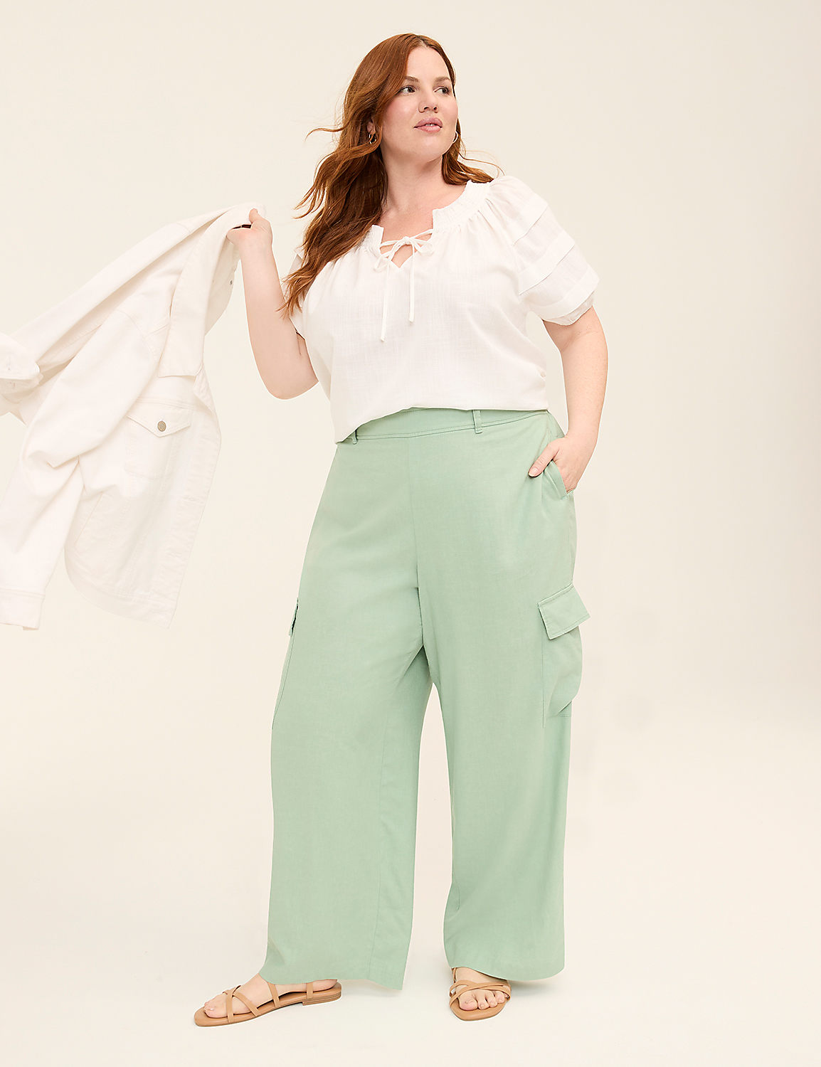 Linen Pull-On Cargo Relaxed Straight Pant Product Image 3