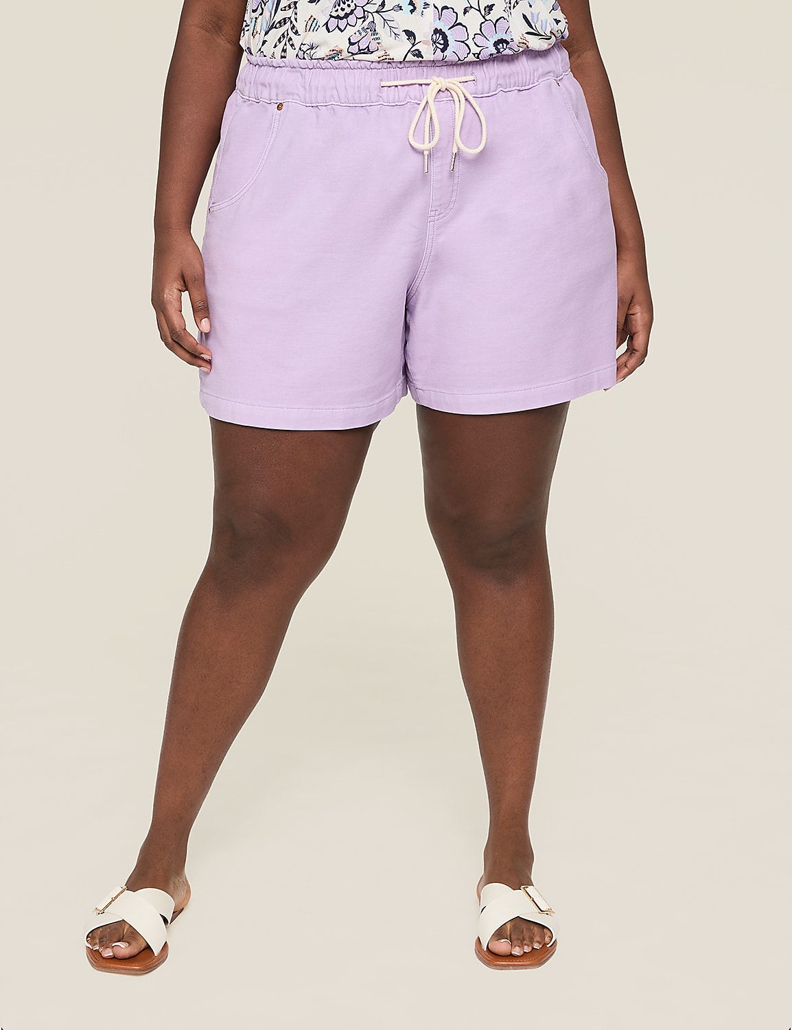 Pull-On Knit Denim Shorts - 5.5" Inseam Product Image 1
