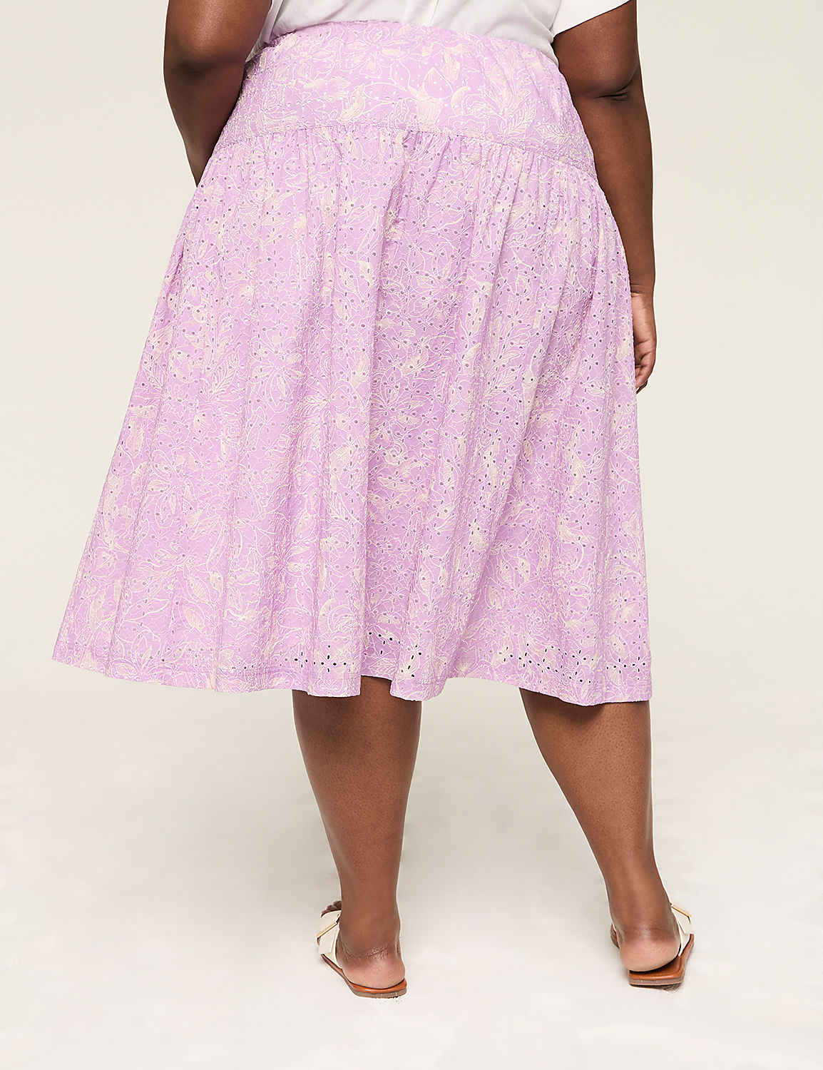 Printed Eyelet Midi Skirt Product Image 2