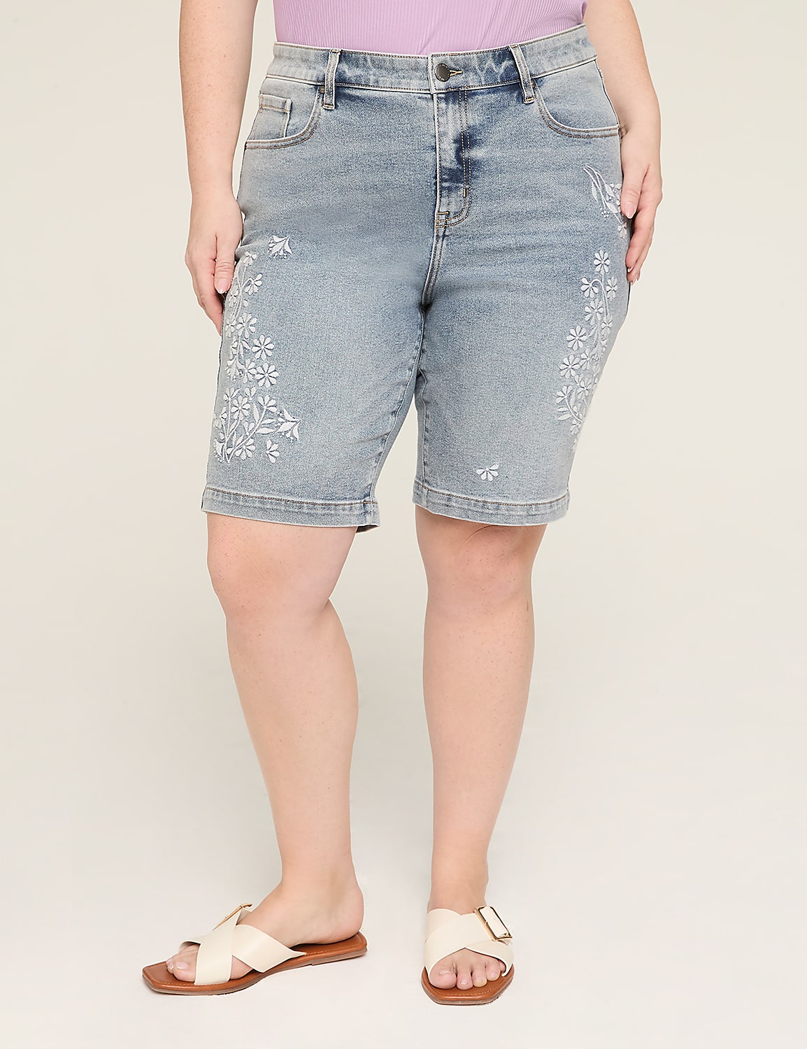 Signature Fit Embroidered Bermuda Short - 10" Inseam Product Image 1