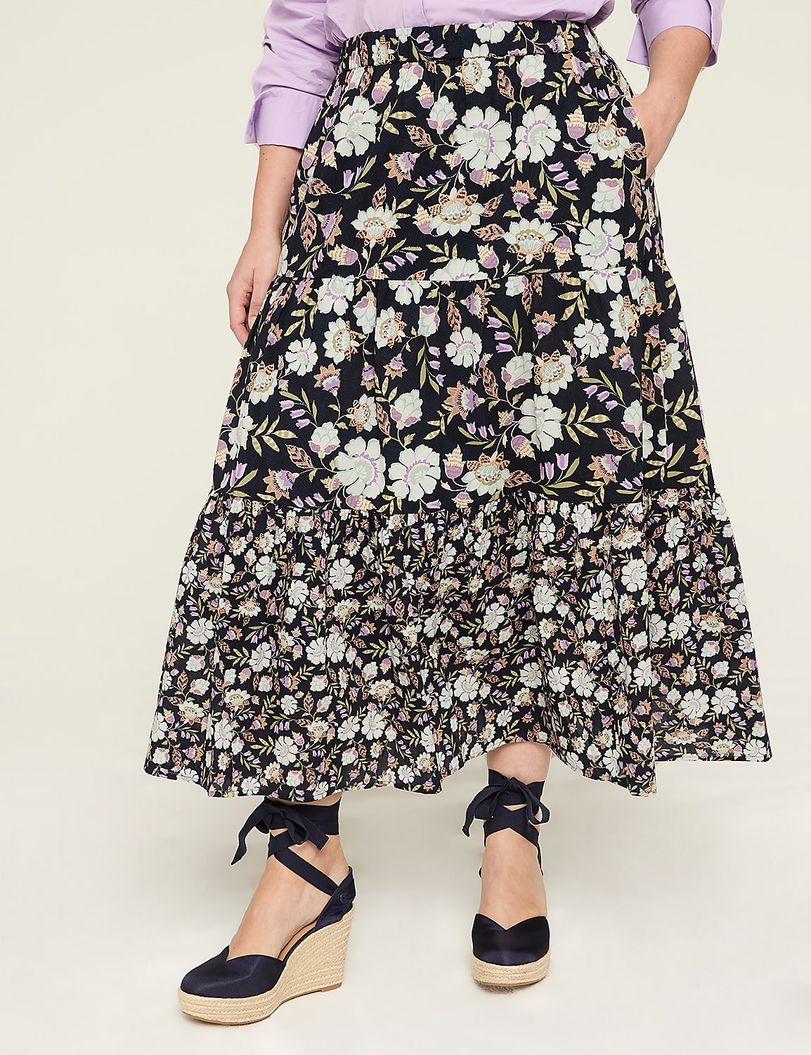 Tiered Maxi Skirt Product Image 1