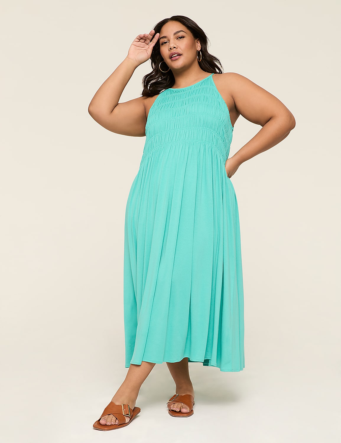 Shirred-Bodice Maxi Sun Dress Product Image 1