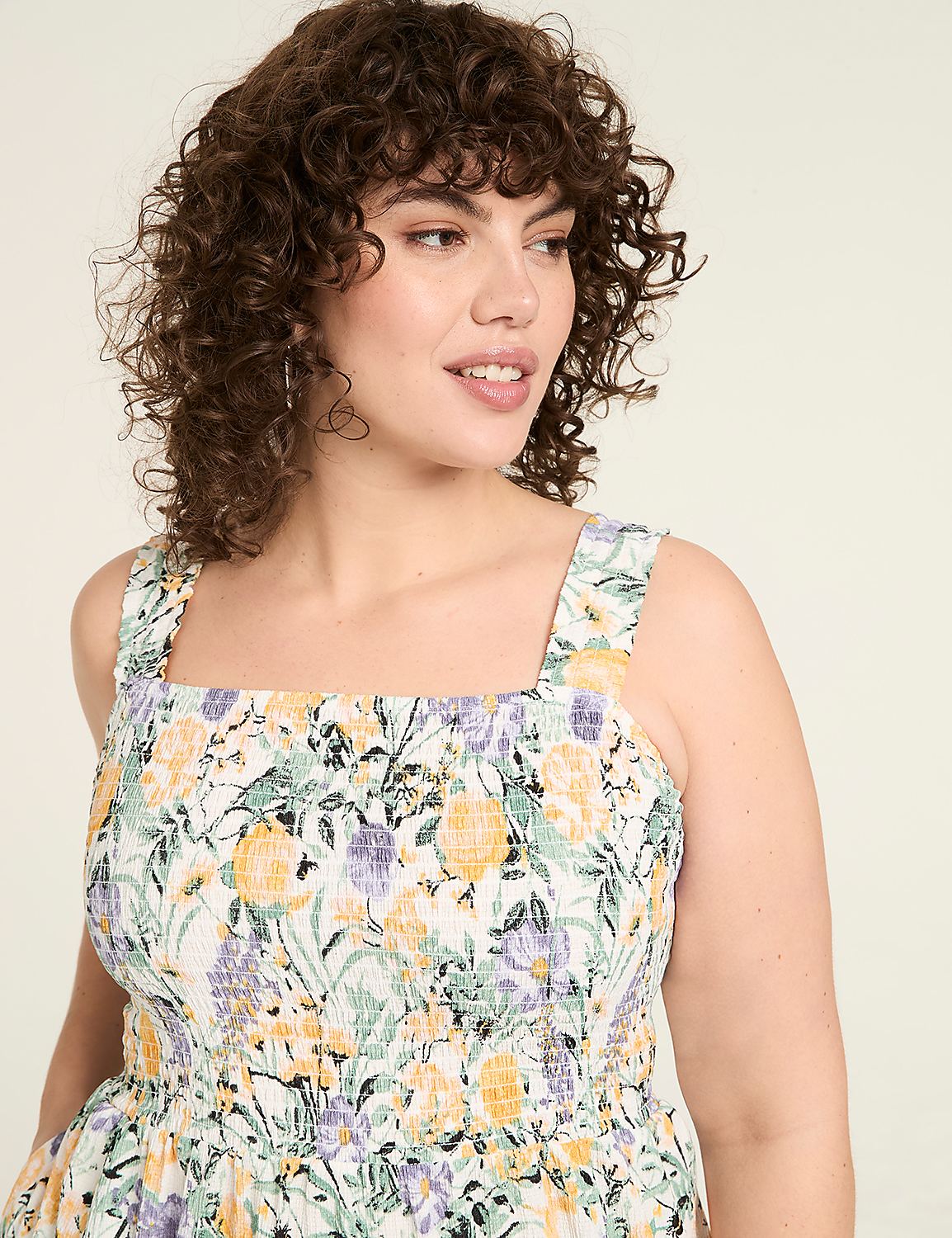 Smocked-Bodice Square-Neck Maxi Dress Product Image 3