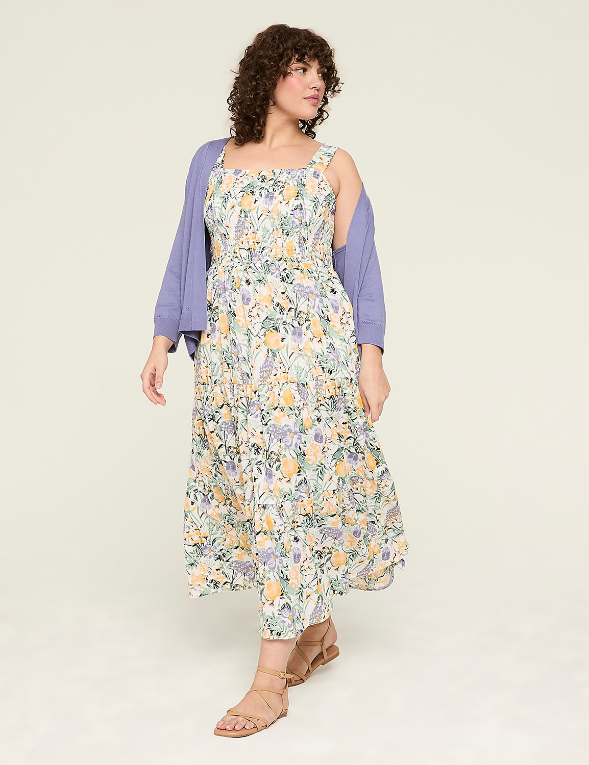Smocked-Bodice Square-Neck Maxi Dress Product Image 5
