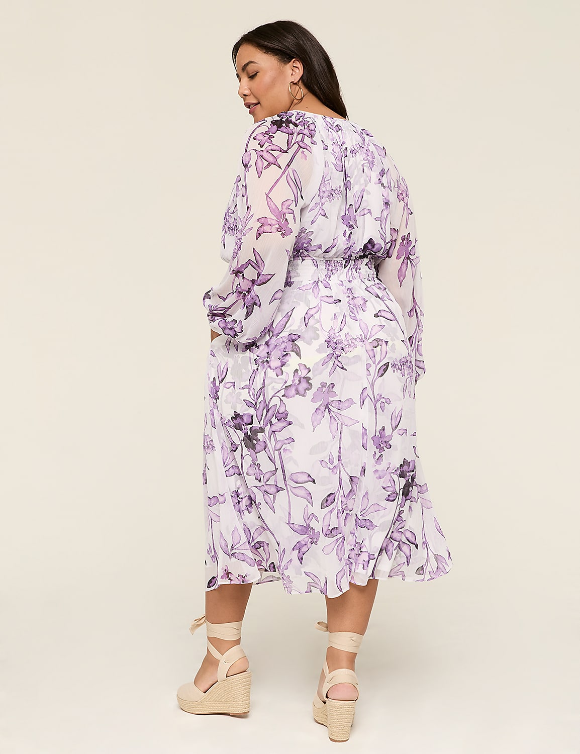 Long-Sleeve Smocked-Waist Maxi Dress Product Image 2