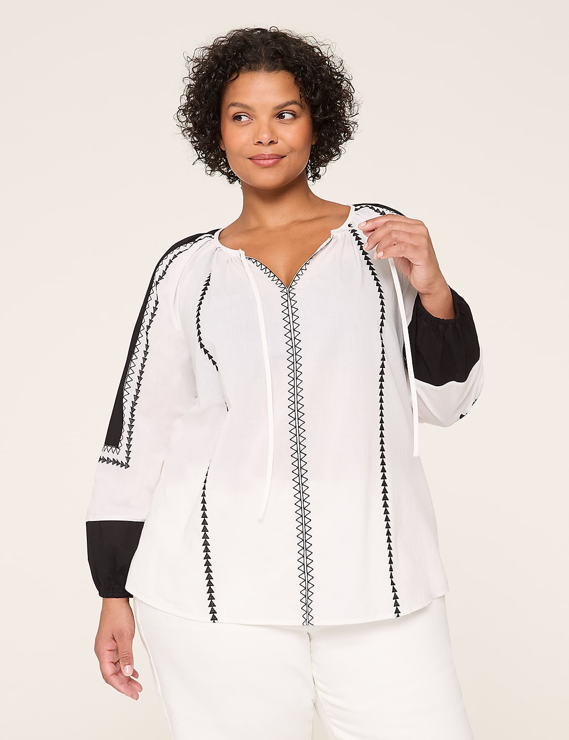 Classic 3/4 Sleeve Raglan Split Nec | LaneBryant