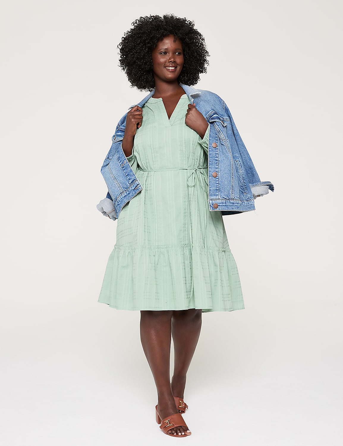 Split-Neck Pintuck Dress | LaneBryant
