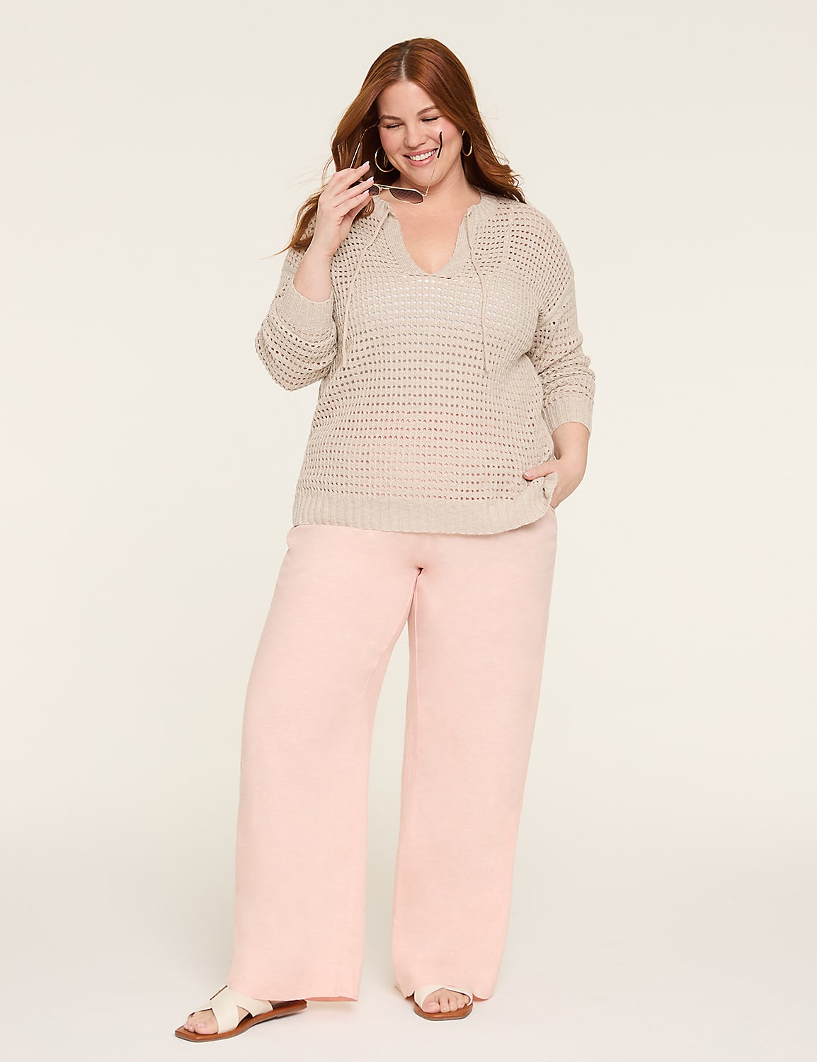 Linen Wide Leg Pant - New Sandal Length Product Image 3