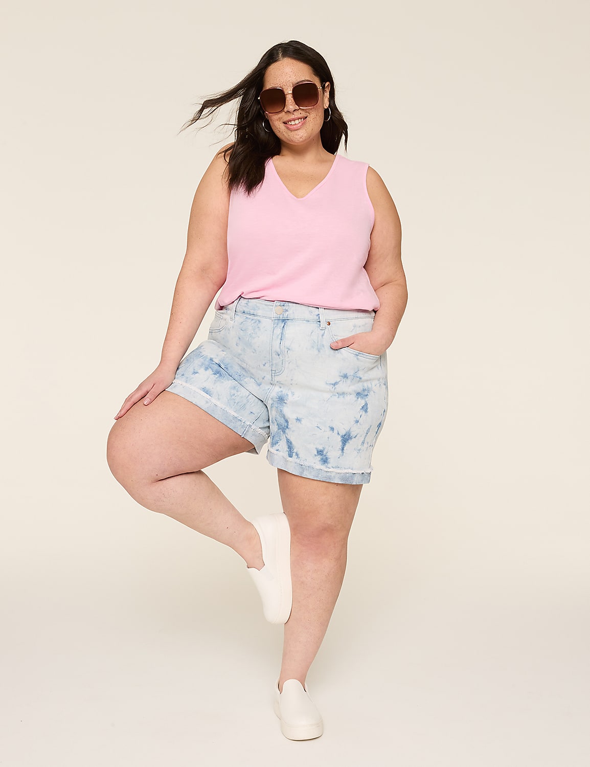 Tie-Dye Boyfriend Fit Jean Short - 5.5" Inseam Product Image 3