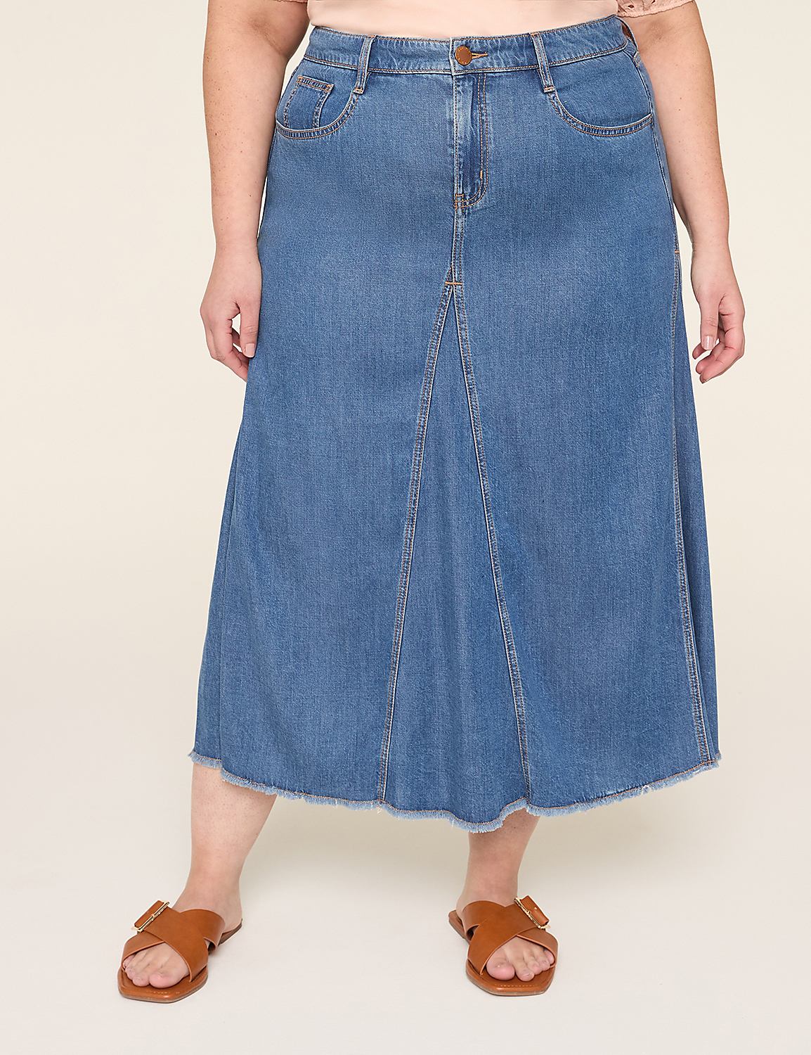 Denim Maxi Skirt Product Image 1