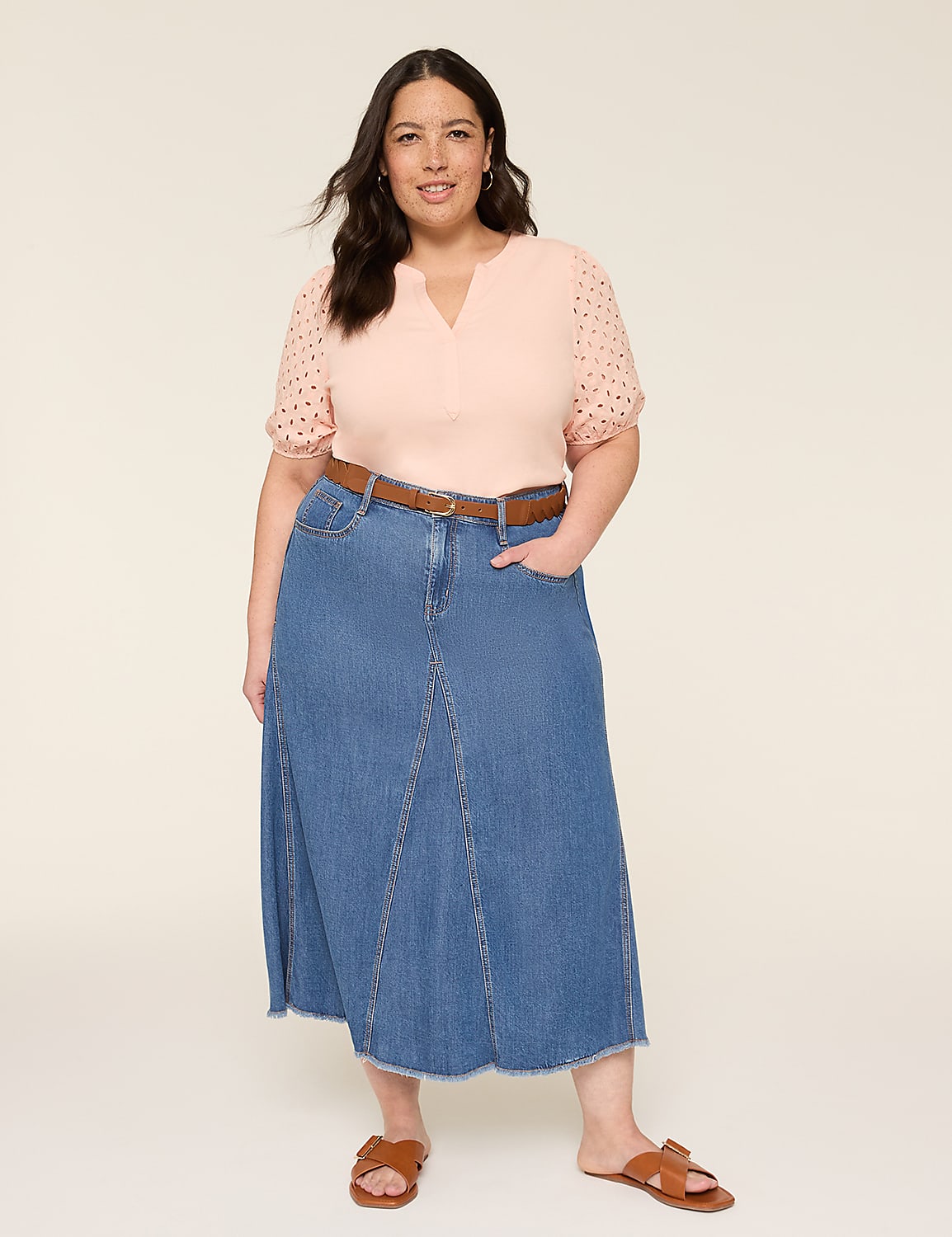 Denim Maxi Skirt Product Image 3