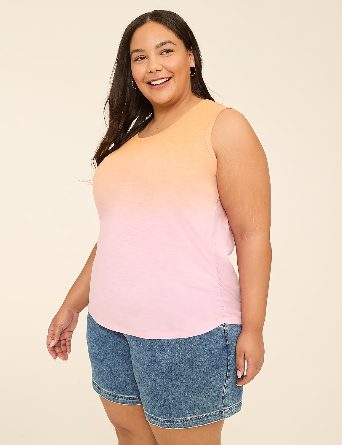 Scoop-Neck Side-Ruched Tank Product Image 1