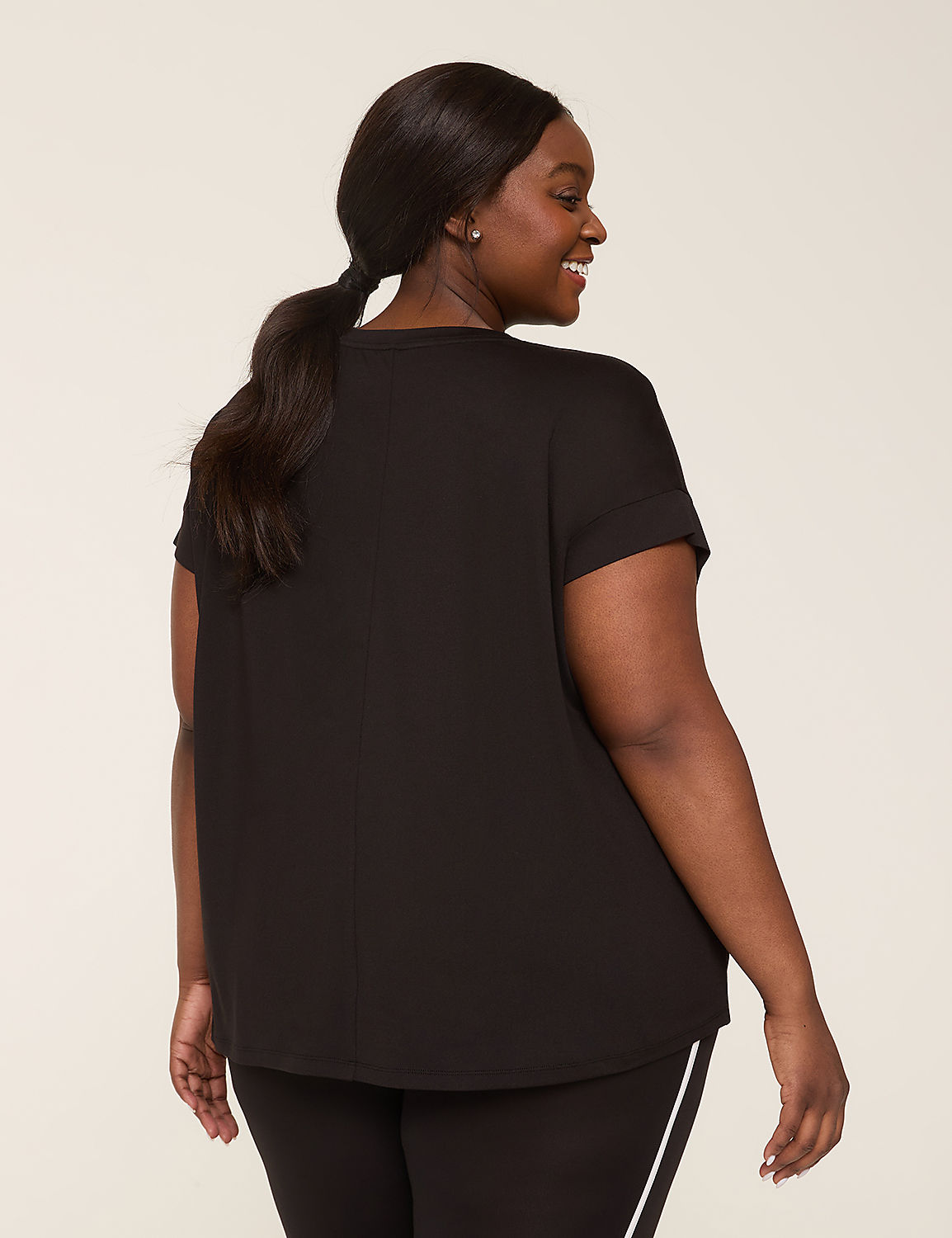 LIVI Soft Macrame-Detail Crew-Neck Tee Product Image 2