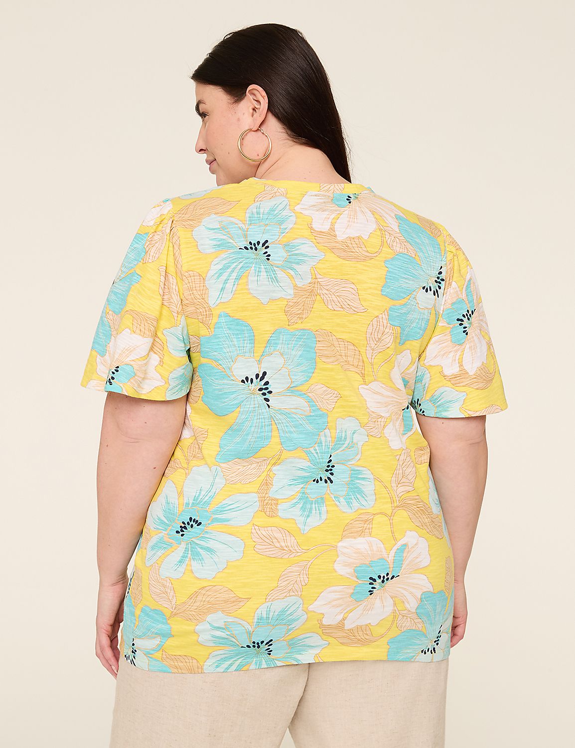 Flutter-Sleeve V-Neck Top Product Image 2