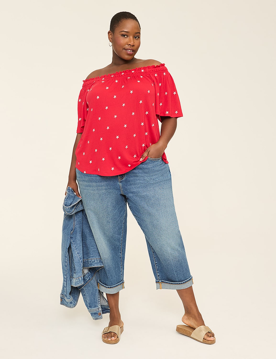 Smocked Square-Neck Convertible Top Product Image 3