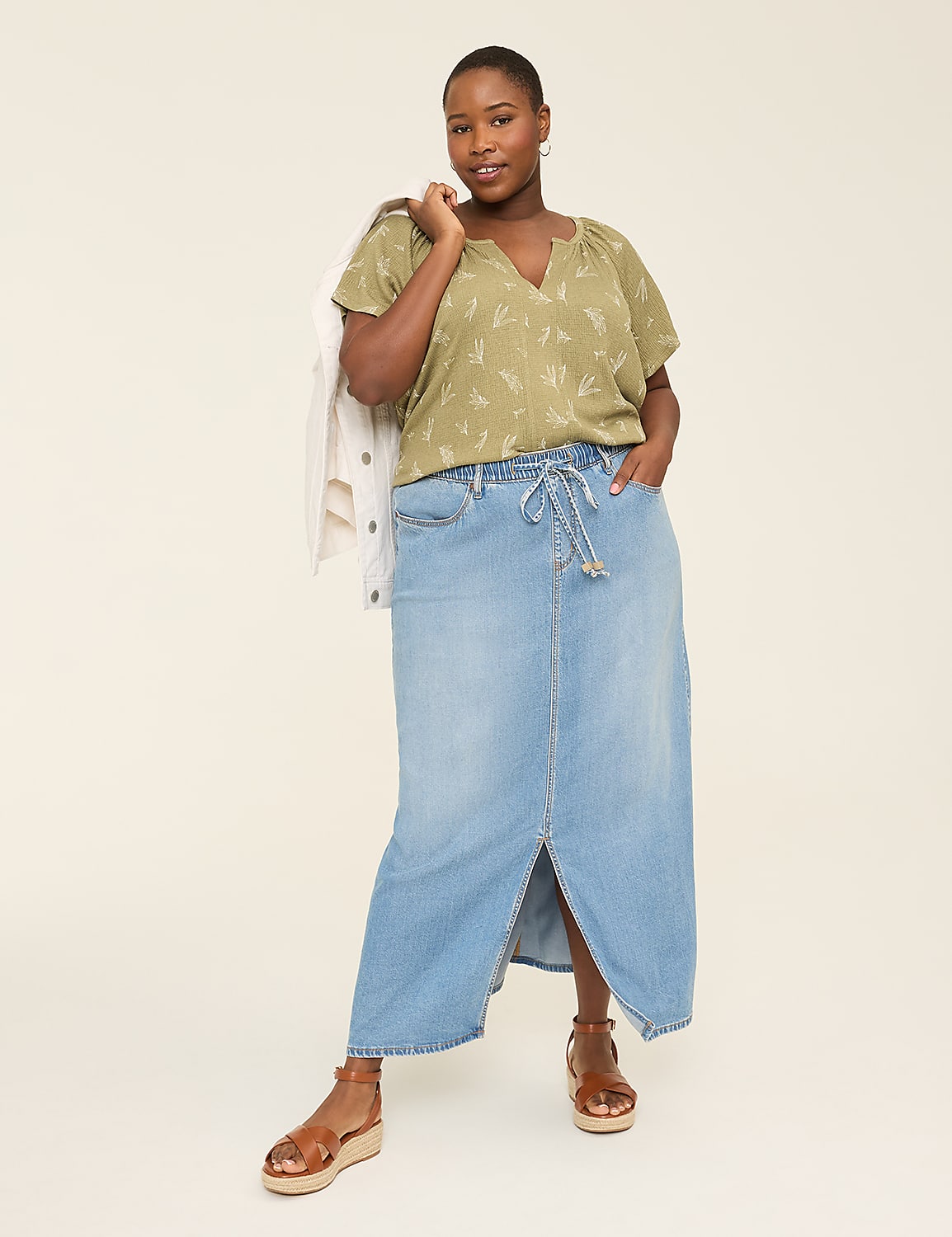 Short-Sleeve Notch-Neck Top Product Image 3