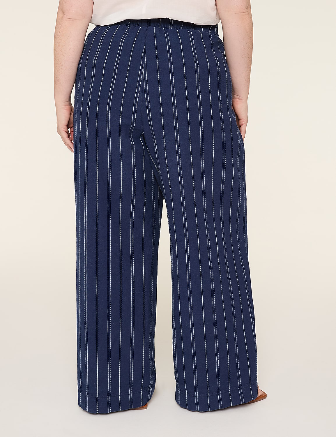 Stripe Linen Wide Leg Pant Product Image 2