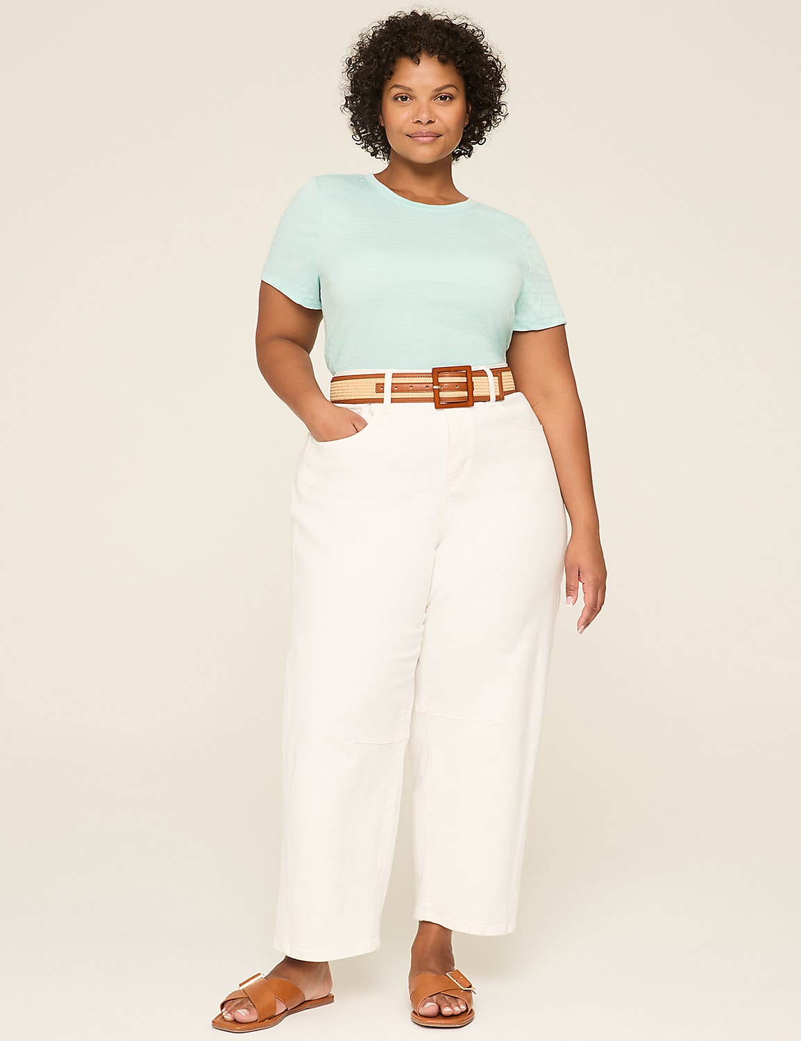Swing Crew-Neck Textured Top Product Image 3