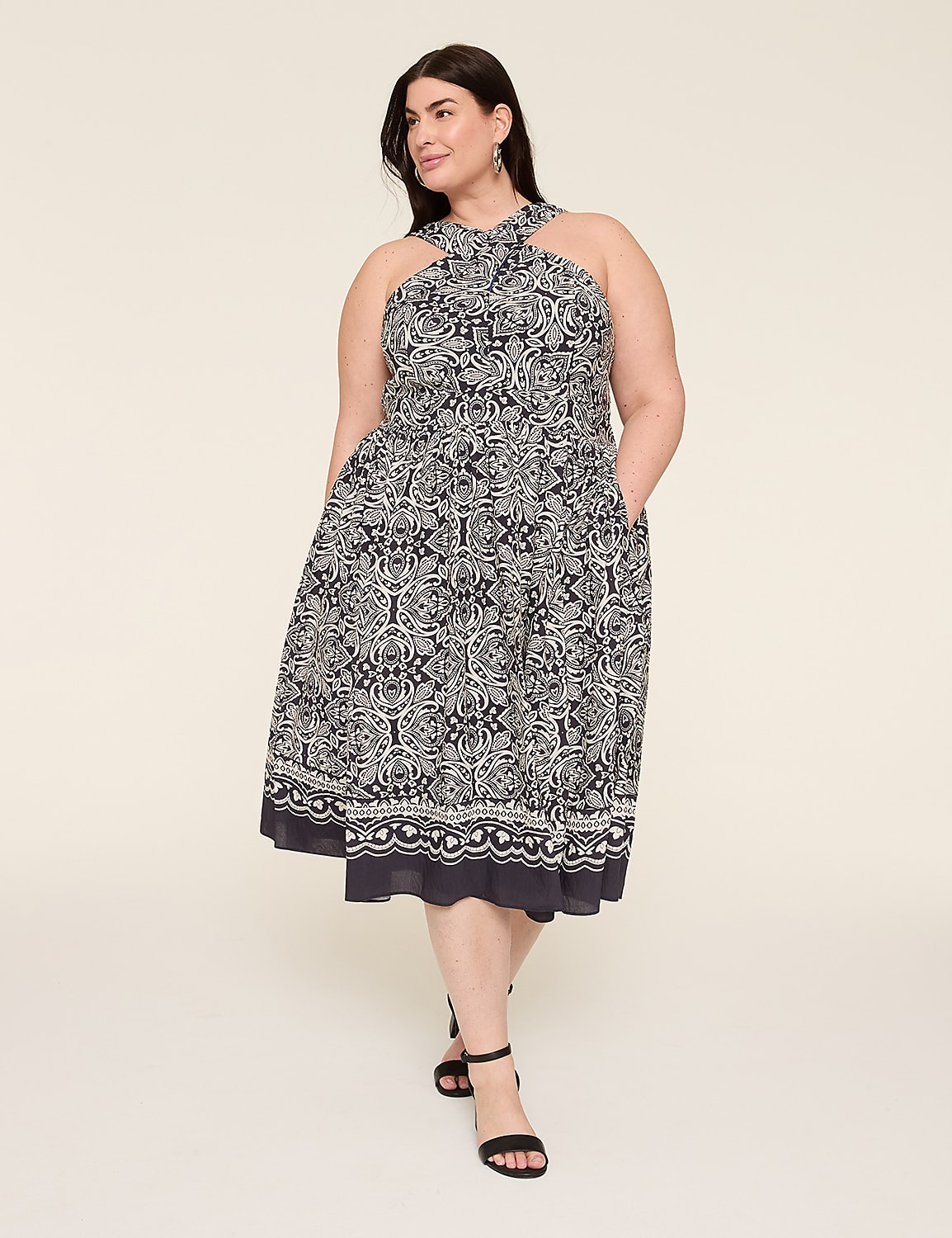 split halter neck dress Mei High Split Halter Neck Maxi Dress in Ivory