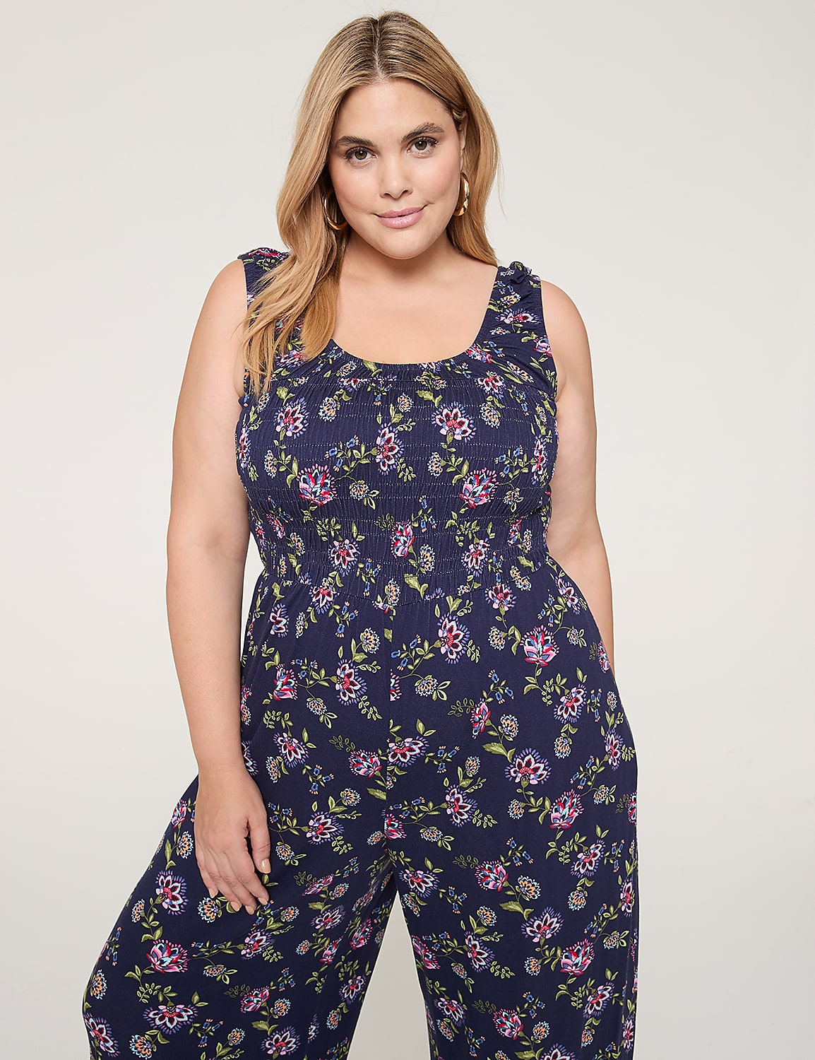 Smocked-Bodice Jumpsuit Product Image 3