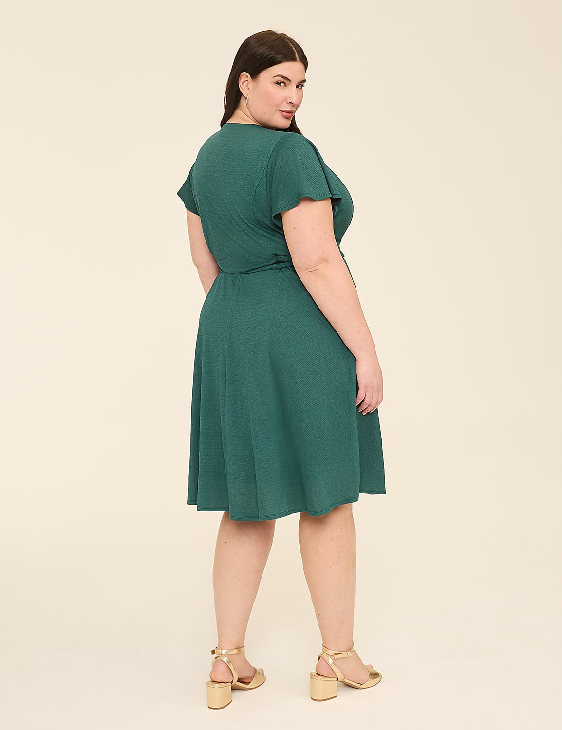 Lena Flutter-Sleeve Knit Dress Product Image 2