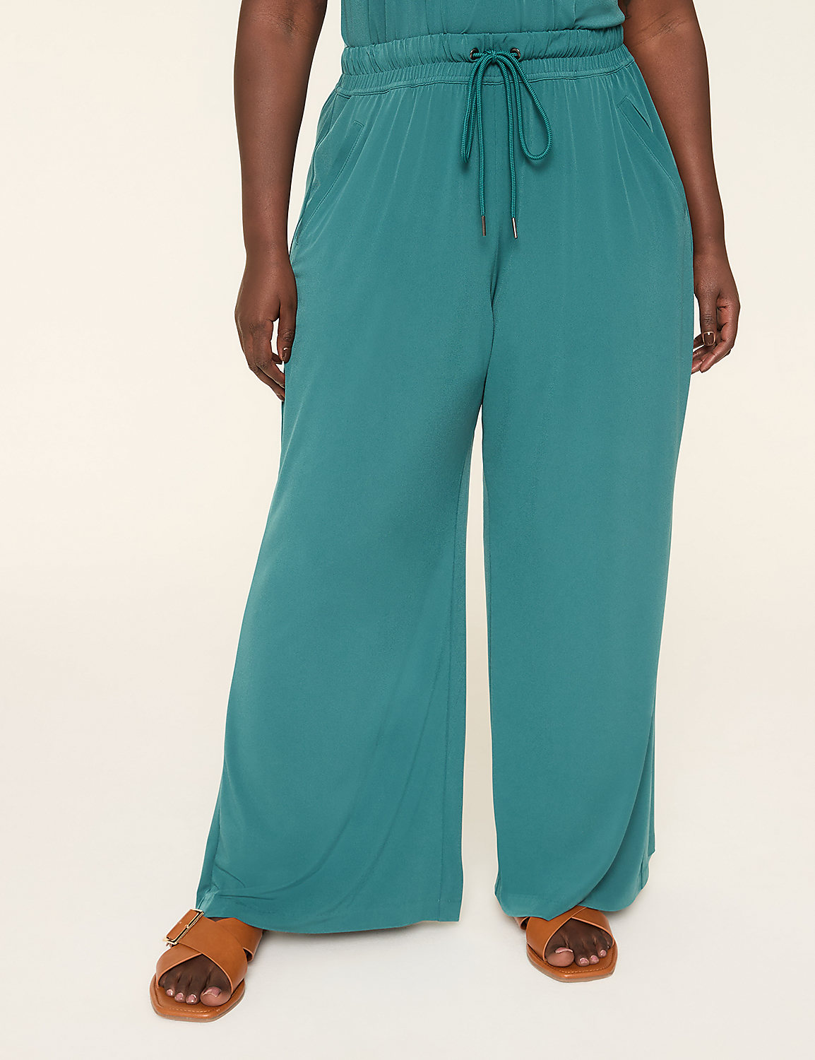 Matte Jersey Pull-On Wide Leg Pant Product Image 1