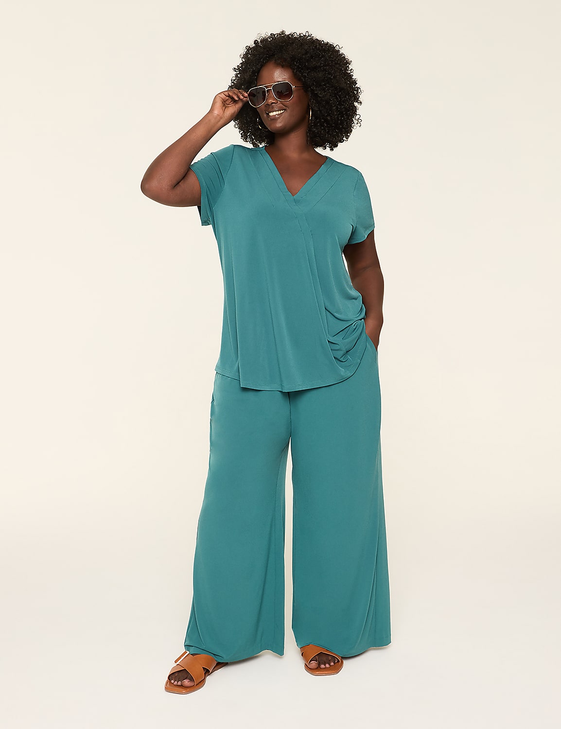 Matte Jersey Pull-On Wide Leg Pant Product Image 3