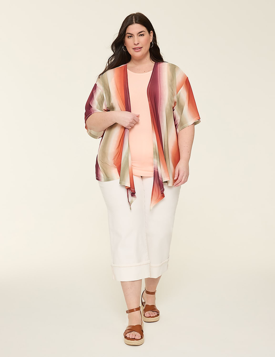 Kimono-Sleeve Tie-Front Mesh Overpiece Product Image 3
