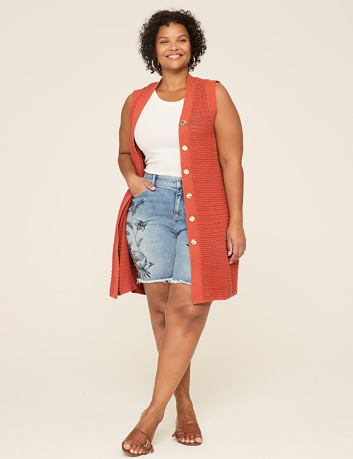 Button-Front Sweater Vest Product Image 3