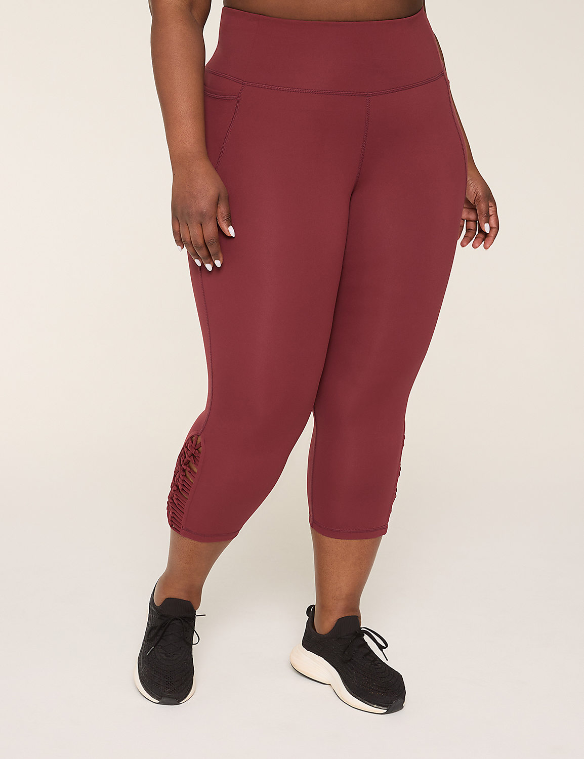 LIVI Soft Macrame-Detail 21" Capri Legging Product Image 1