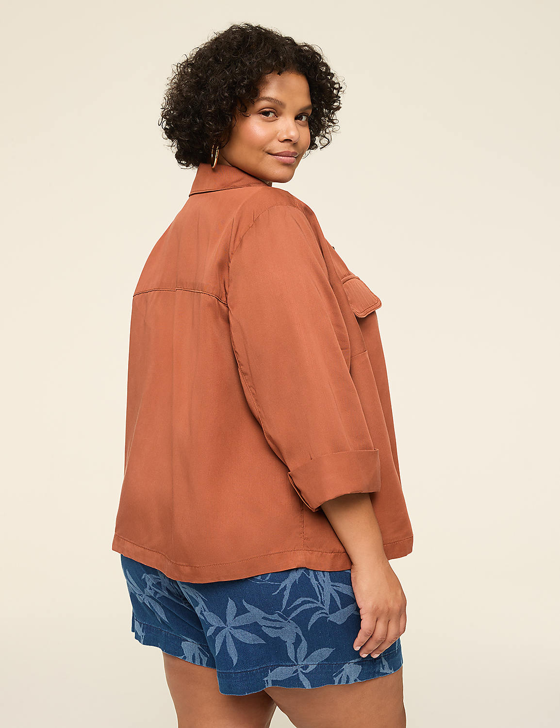 Soft Twill Button-Front Jacket Product Image 2