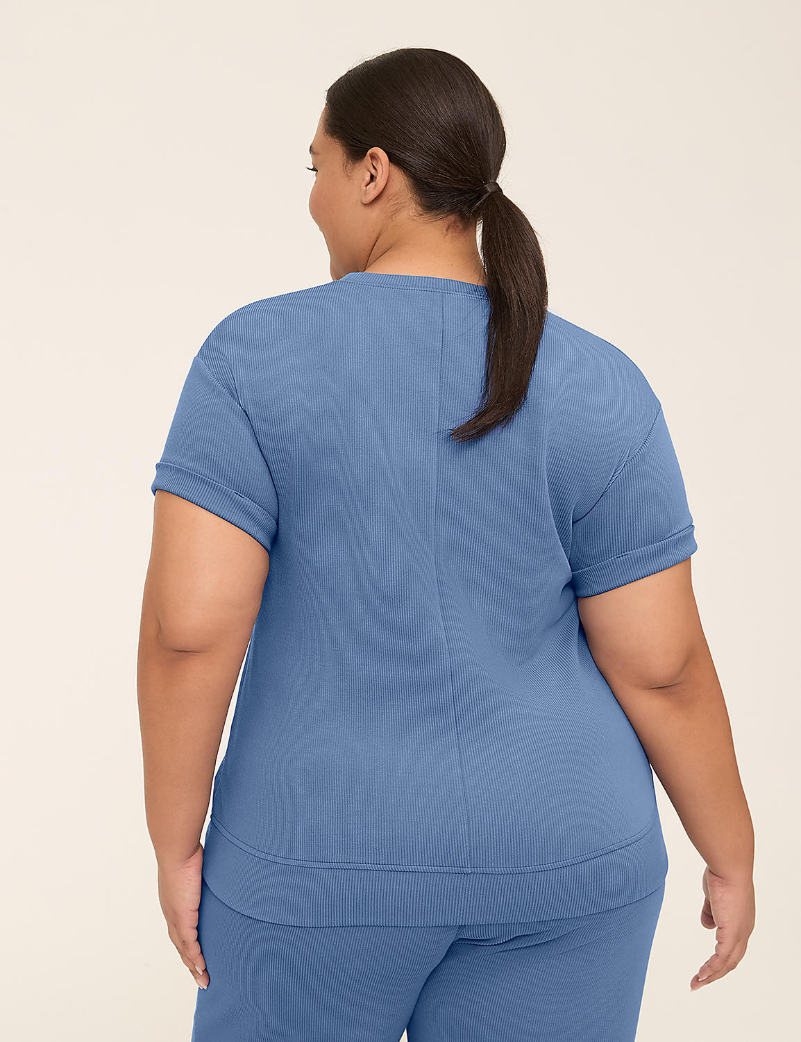 LIVI Ribbed Journey Short-Sleeve Sweatshirt Product Image 2