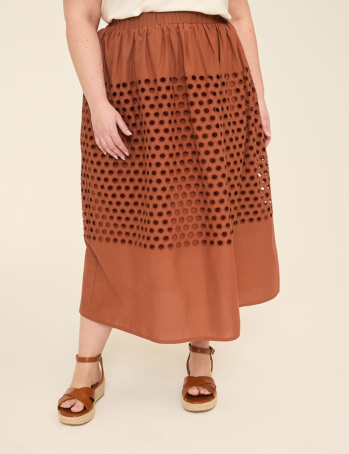 Eyelet Maxi Skirt Product Image 1