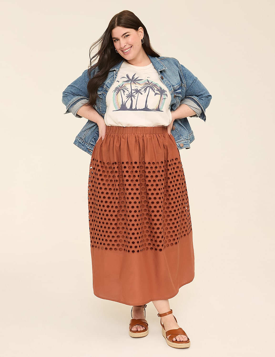 Eyelet Maxi Skirt Product Image 3