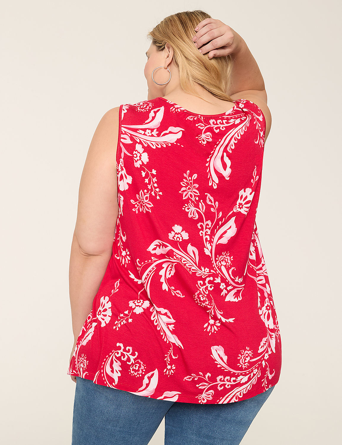 Notch-Neck Shirred-Yoke Top Product Image 2