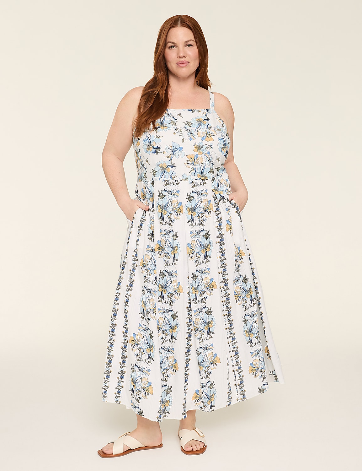 Sleeveless Smocked-Back Maxi Dress Product Image 1