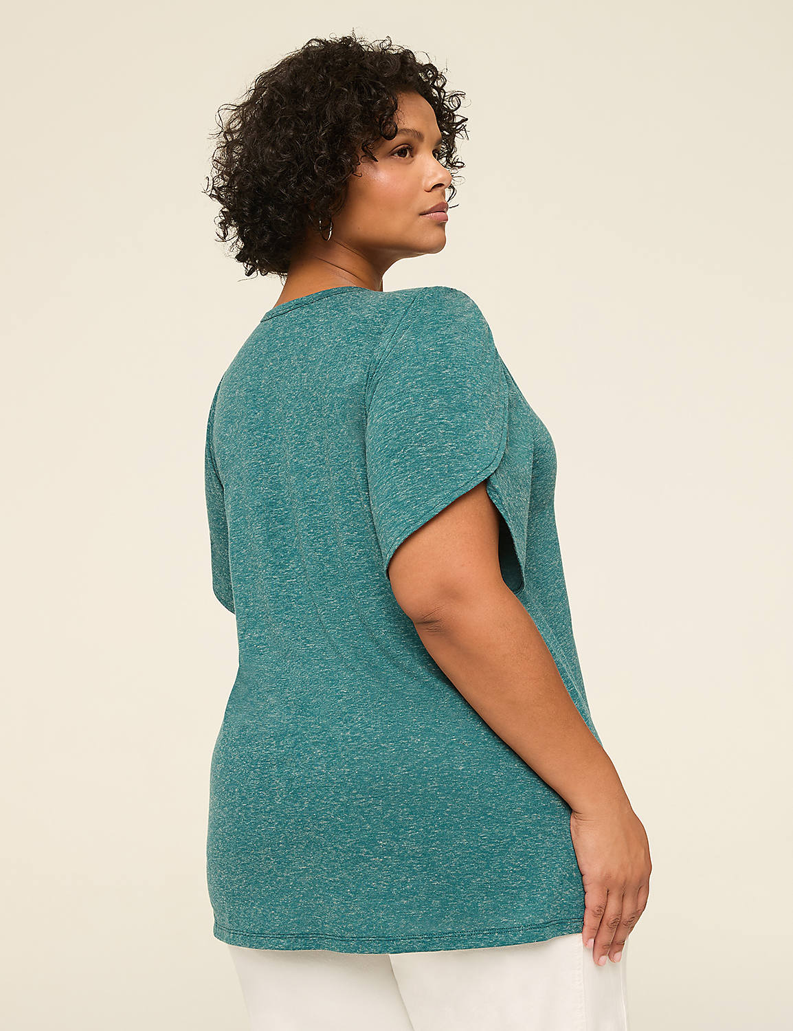 Knit Linen Tulip-Sleeve Top Product Image 2