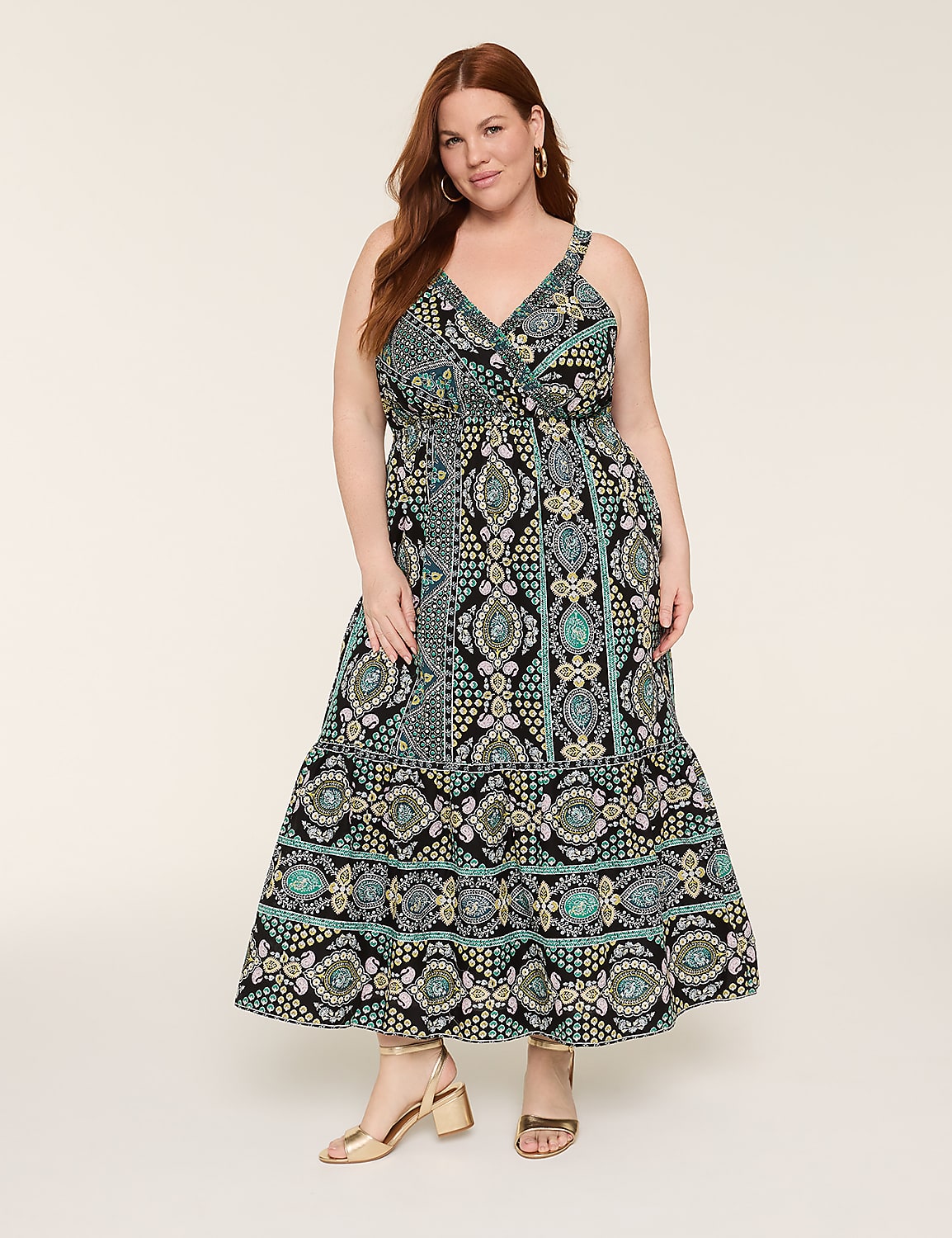 Smocked Surplice Maxi Dress Product Image 1