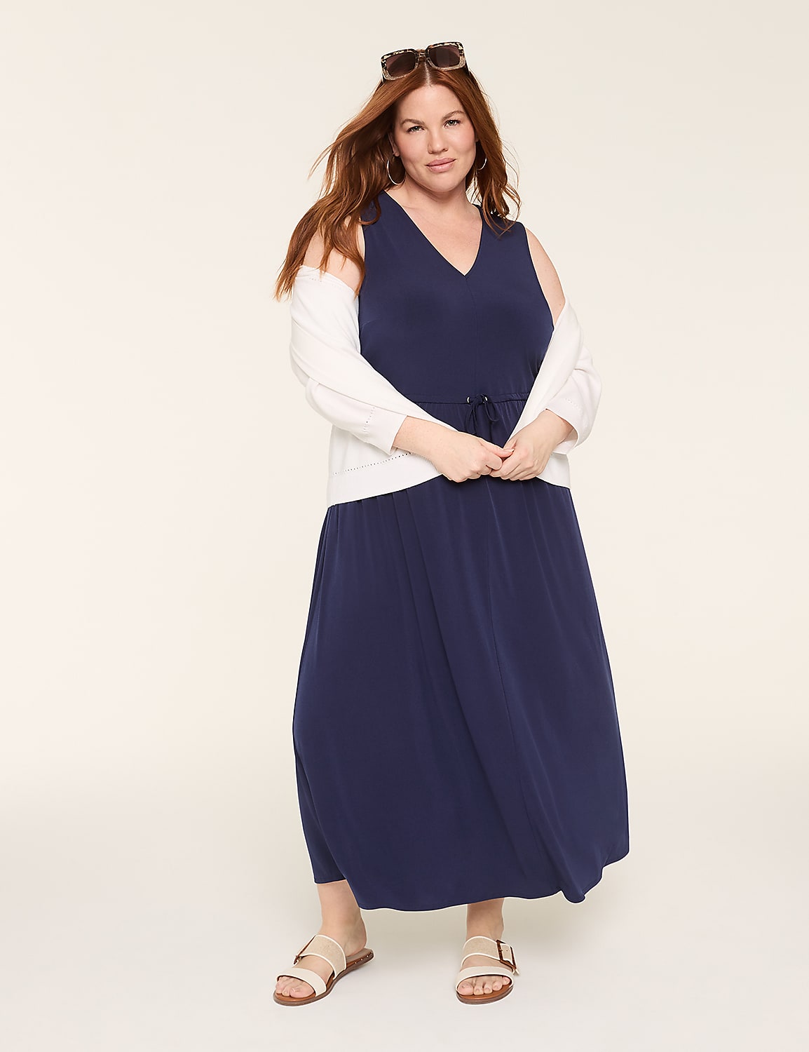 Swing Tie-Waist Jersey Maxi Dress Product Image 1