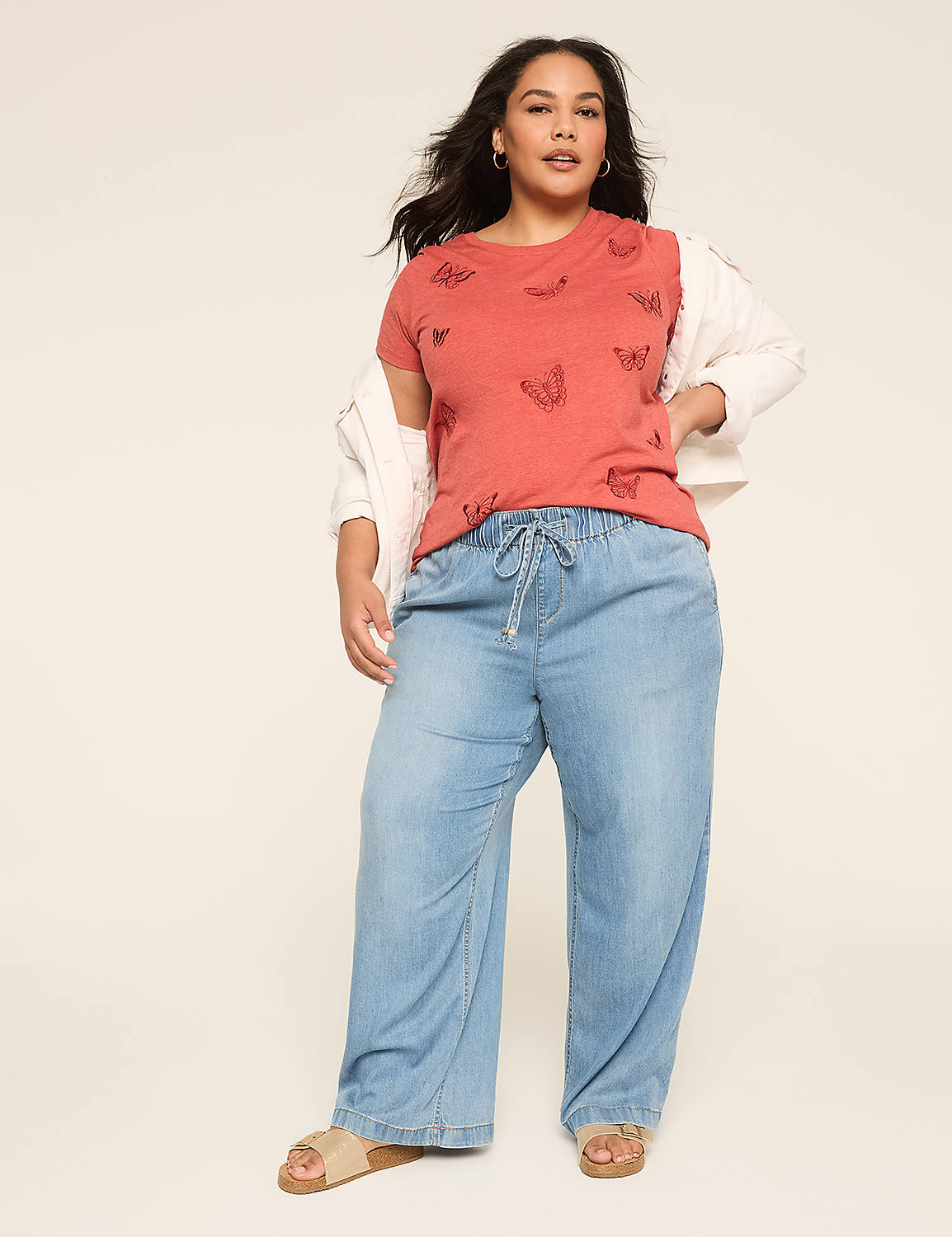 Embroidered Butterfly Graphic Tee Product Image 3