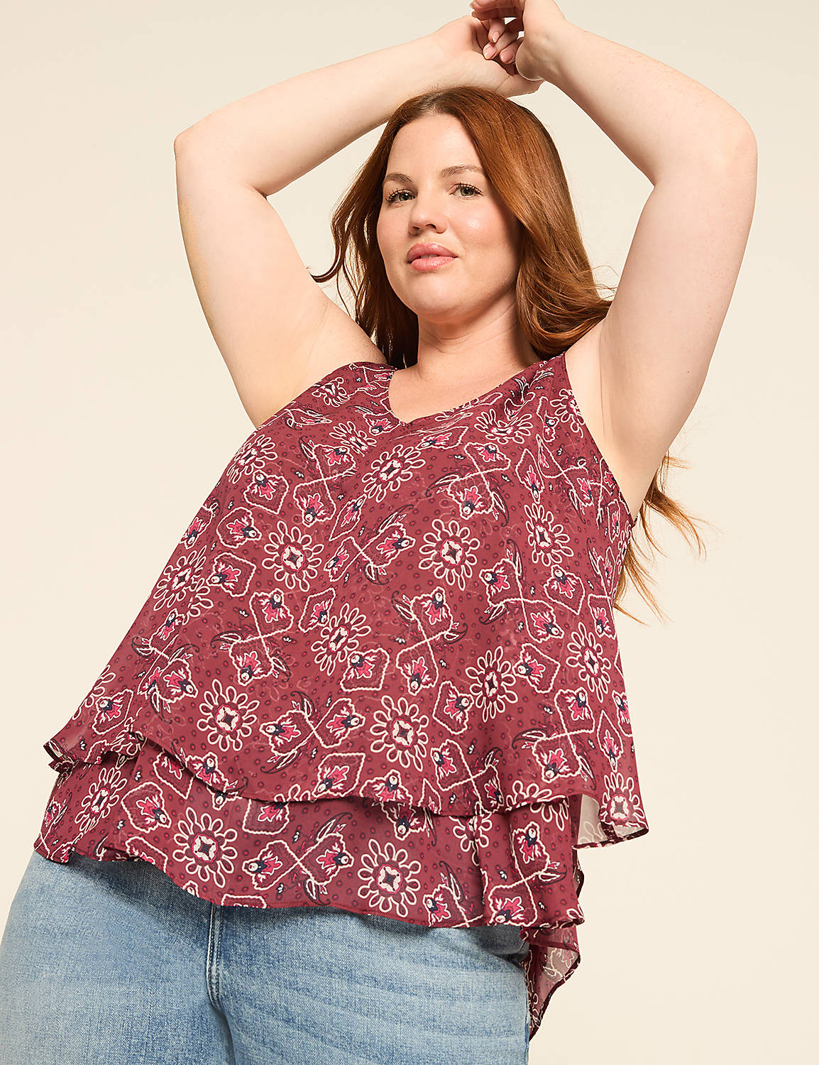 Swing Double-Layer Chiffon Tank Product Image 1