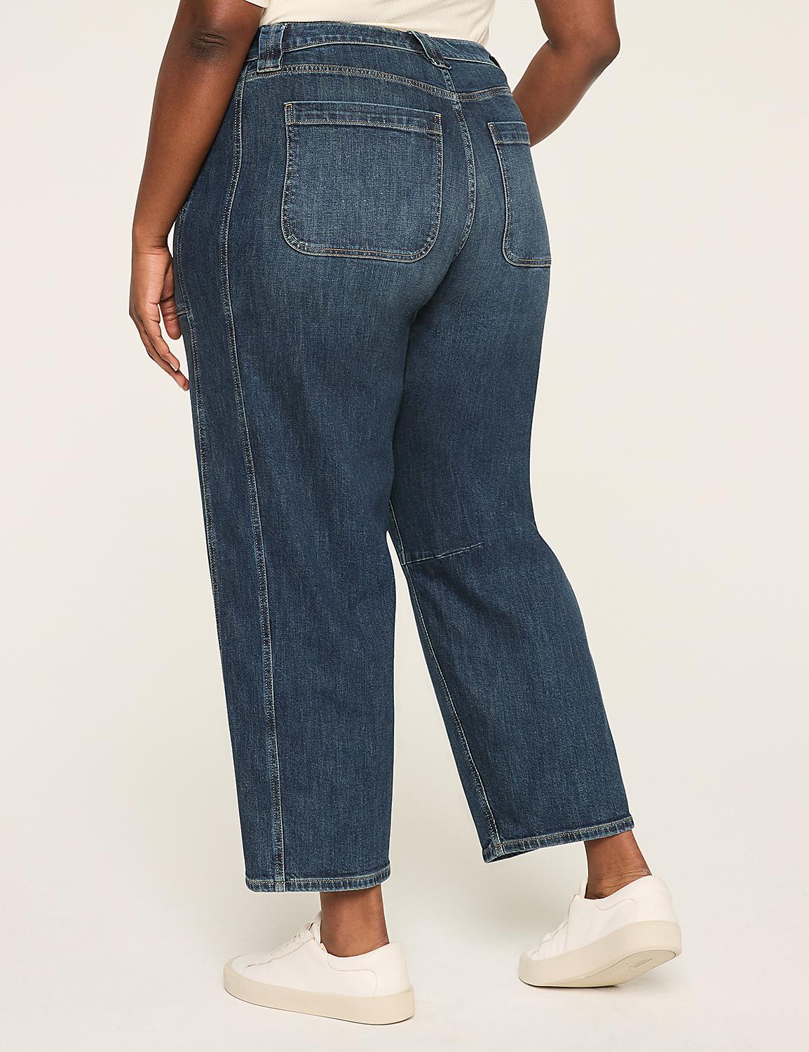 High-Rise Patch-Pocket Barrel Jean Product Image 2