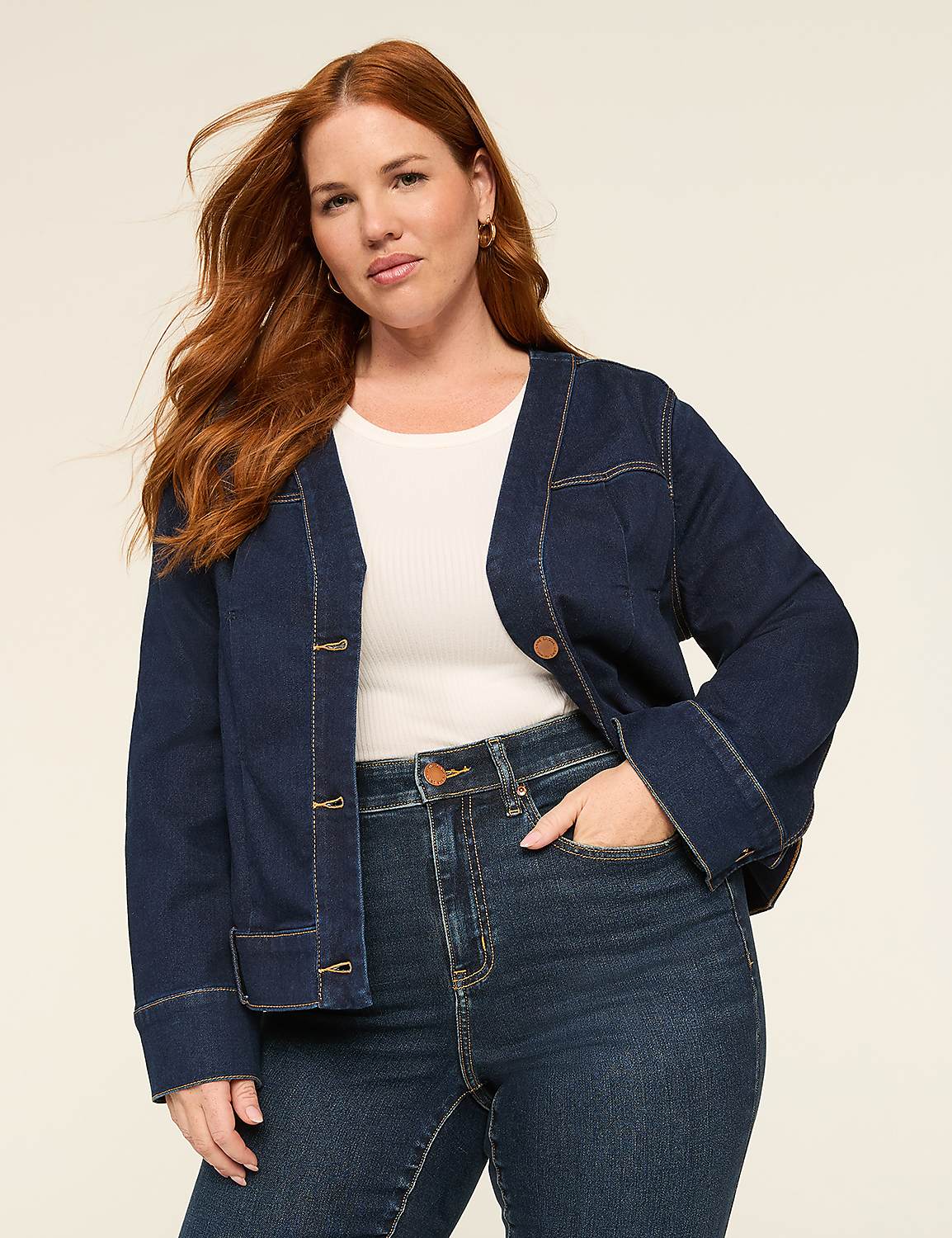 Refined Cloud Knit Denim Jacket Product Image 1