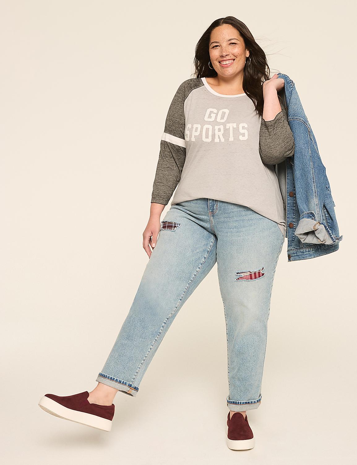 3/4-Sleeve Go Sports Graphic Tee Product Image 3