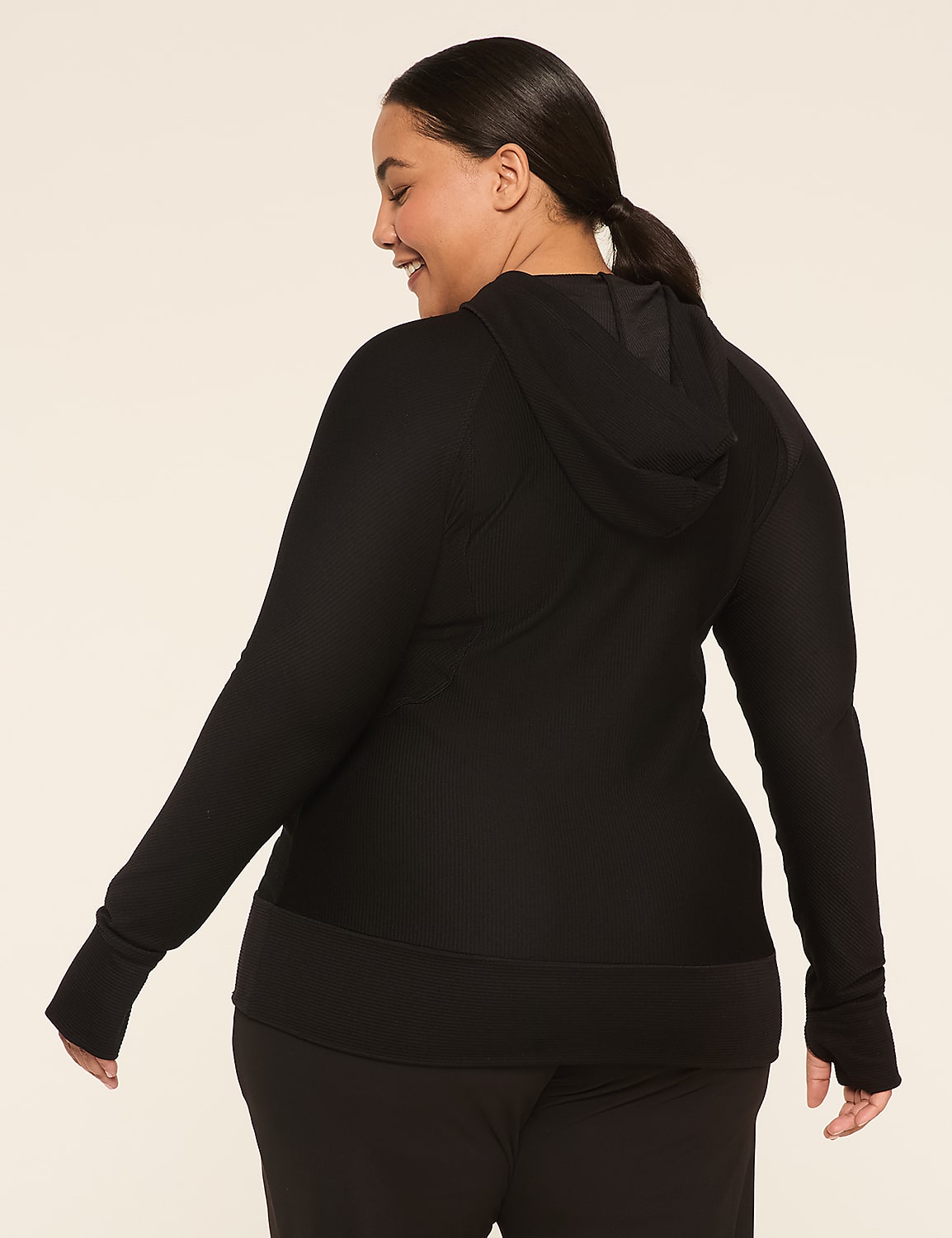 LIVI Zip-Front Ribbed Jacket Product Image 2