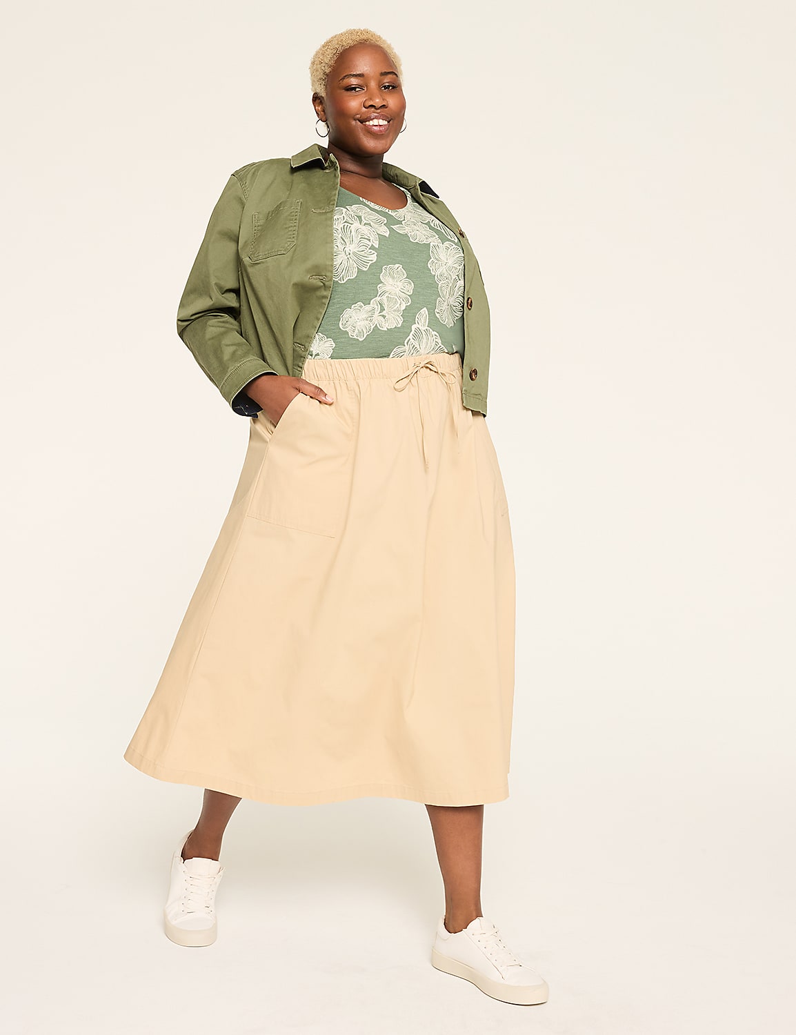 Poplin Drawstring Utility Skirt Product Image 3
