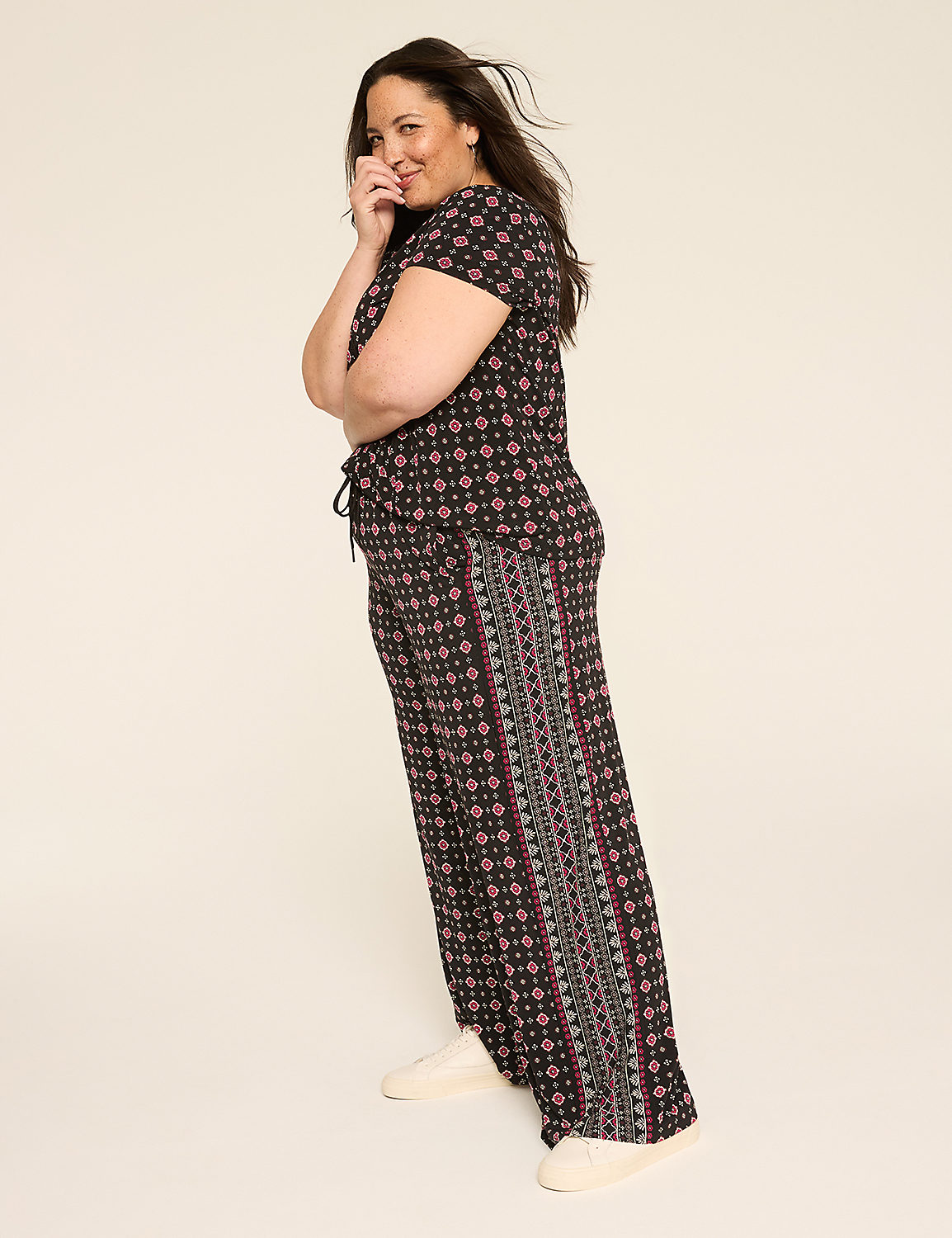Matte Jersey Pull-On Wide Leg Pant Product Image 3